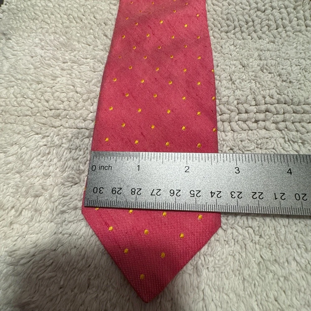 Bonobos Tie Red Orange Micro Polkadot Silk Linen Blend Narrow Thin Preppy Knit